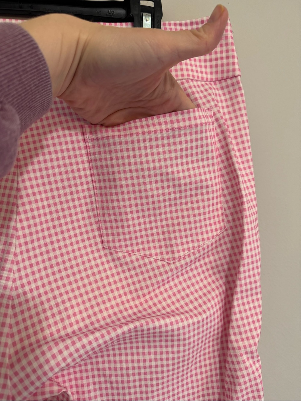 J. McLaughlin Pink and White Gingham Pull on Pants - Picture 6 of 6